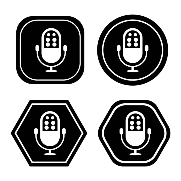 Vintage Microphone Icon Vector Retro Microphone Music Sound Radio Recording — Stock Vector