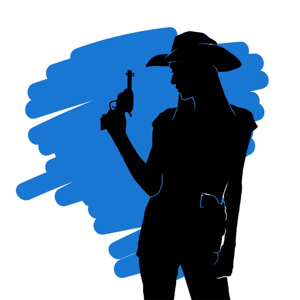 Tehénvektor Ikon Cowgirl Jel Színes Háttér Cowgirl Ikon Web App — Stock Vector