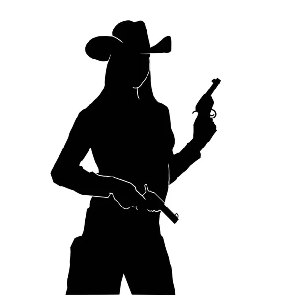 Cowgirl Vektorsymbol Cowgirl Zeichen Auf Farbigem Hintergrund Cowgirl Symbol Für — Stockvektor