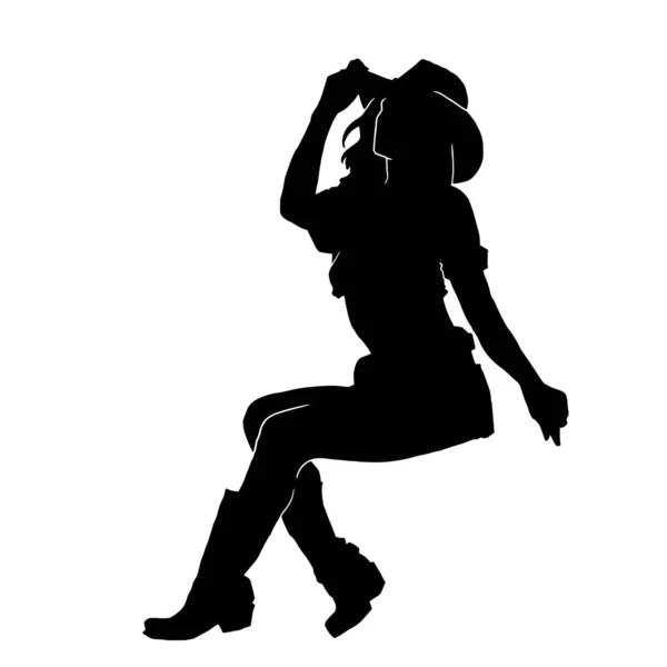 Cowgirl Vektorsymbol Cowgirl Zeichen Auf Farbigem Hintergrund Cowgirl Symbol Für — Stockvektor