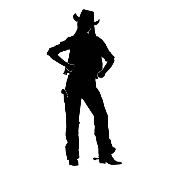 Cowgirl Vectoricoon Cowgirl Teken Gekleurde Achtergrond Cowgirl Icoon Voor Web — Stockvector