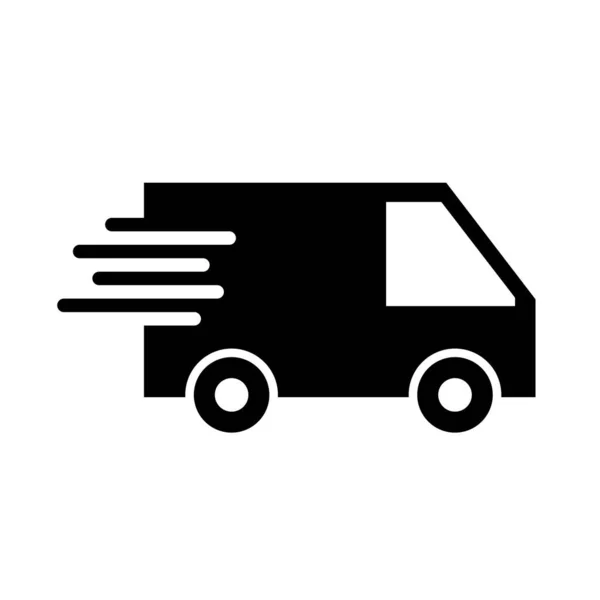 Leverans Lastbil Ikon Box Lastbil Symbol Vektor Illustration Mall Vit — Stock vektor