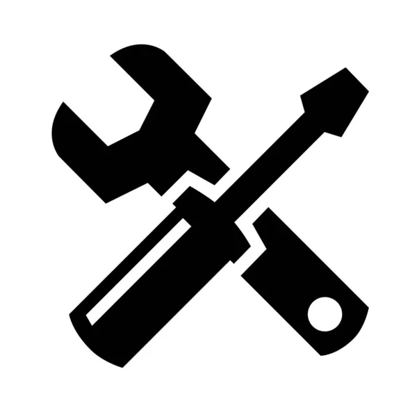 Icona Strumenti Meccanici Attrezzature Officina Simbolo Segno Vettore Illustrazione Logo — Vettoriale Stock