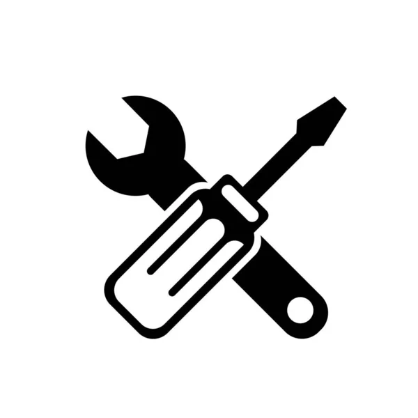 Icona Strumenti Meccanici Attrezzature Officina Simbolo Segno Vettore Illustrazione Logo — Vettoriale Stock