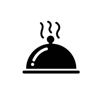 Gıda kapağı simgesi, kapak sembolü altında sıcak yemek vektör illüstrasyon logosu şablonu herhangi bir amaç için izole edildi