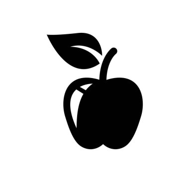 Herhangi bir amaç için izole edilmiş Apple meyve simgesi işaret vektör illüstrasyon şablonu