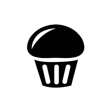 cupcake simgesi, kek sembolü işaret çizelgesi logo şablonu herhangi bir amaç için izole edildi