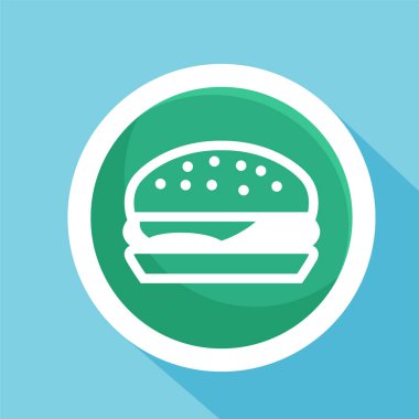 Hamburger simgesi işaret vektör illüstrasyon logo şablonu herhangi bir amaç için izole edildi