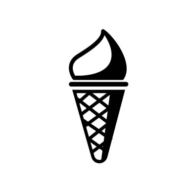 dondurma külahı simgesi, waffle dondurma külahı sembolü vektör illüstrasyon logo şablonu herhangi bir amaç için izole edildi
