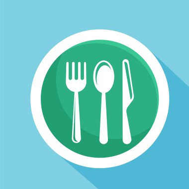 Çatal bıçak, çatal bıçak, çatal bıçak ya da çatal bıçak sembolü işaret sembolü logo şablonu herhangi bir amaç için izole edildi