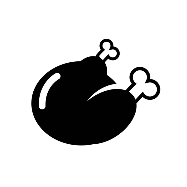 Modèle Logo Illustration Vectorielle Signe Icône Bâton Tambour Poulet Isolé — Image vectorielle