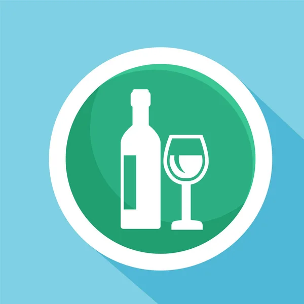Bottle Champagne Glass Icon Symbol Sign Vector Illustration Logo Template — Stock Vector
