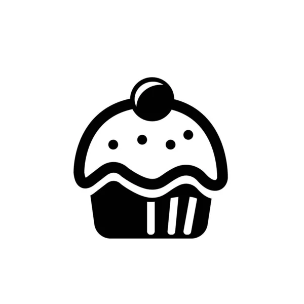 Muffin Icono Cupcake Símbolo Signo Vector Ilustración Logotipo Plantilla Aislado — Archivo Imágenes Vectoriales