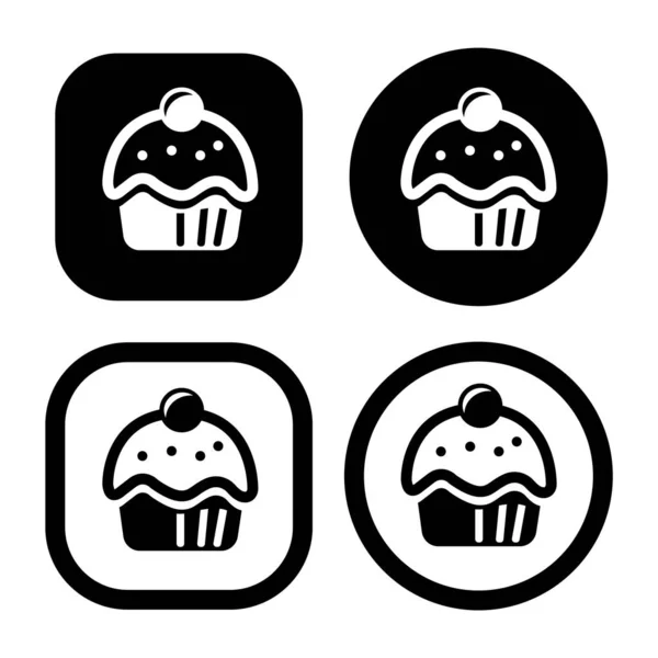 Muffin Icon Cupcake Symbol Sign Vector Illustration Logo Template Isolated — Stock Vector