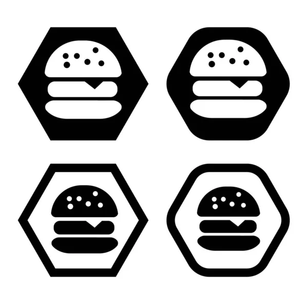 Hambúrguer Ícone Símbolo Sinal Vetor Ilustração Logotipo Modelo Isolado Para — Vetor de Stock