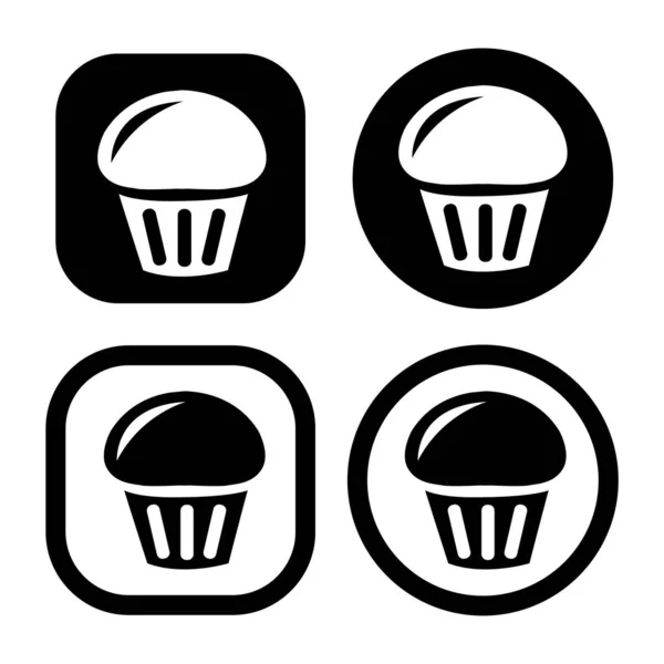 Cupcake Icono Muffin Símbolo Signo Vector Ilustración Logotipo Plantilla Aislado — Archivo Imágenes Vectoriales