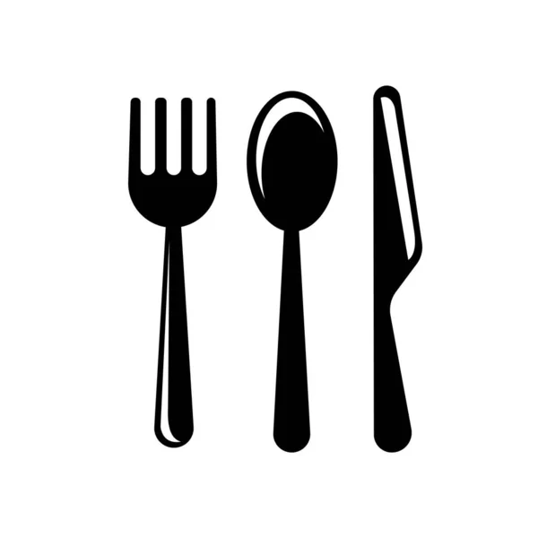 Bestecksymbol Utensil Oder Tafelsilber Symbol Zeichen Vektor Illustration Logo Vorlage — Stockvektor