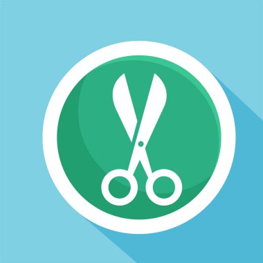 Scissor flat icon symbol sign vector Isolated template for any purpose.