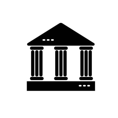 Public building flat icon vector illustration symbol Isolated template. Courthouse or bank building icon vector illustration logo template Isolated for any purpose.