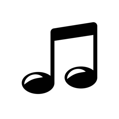 müzik notaları düz simge vektör çizim sembolü izole şablon. Müzik notaları simge vektör çizim logo şablonu herhangi bir amaç için izole.