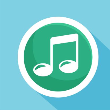 müzik notaları düz simge vektör çizim sembolü izole şablon. Müzik notaları simge vektör çizim logo şablonu herhangi bir amaç için izole.