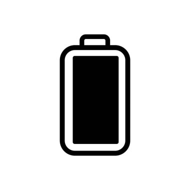 Tam güç bataryası düz vektör illüstrasyon sembolü izole şablon. Herhangi bir amaç için izole edilmiş şarj güç bataryası vektör illüstrasyon logo şablonu.
