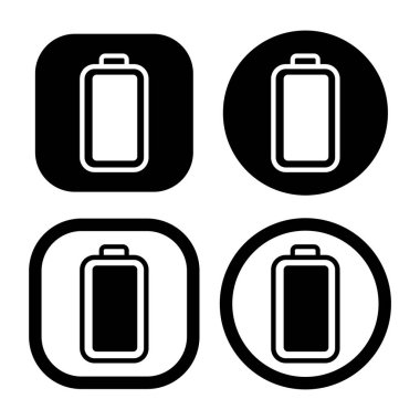 Tam güç bataryası düz vektör illüstrasyon sembolü izole şablon. Herhangi bir amaç için izole edilmiş şarj güç bataryası vektör illüstrasyon logo şablonu.