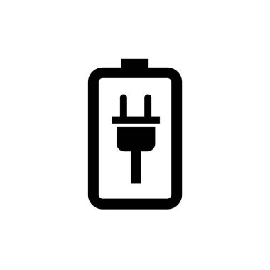 Boş güç bataryası düz vektör çizim sembolü izole şablon. Güç pil simgesi vektör çizim logo şablonunu herhangi bir amaç için izole et.
