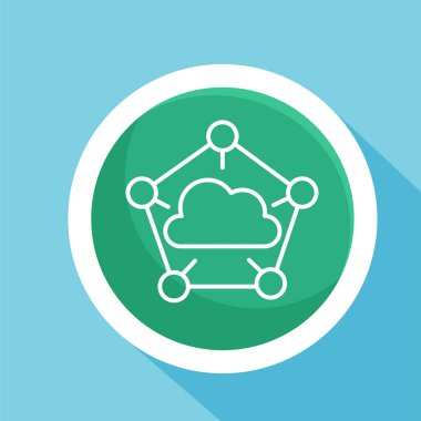 Elektronik devre ince düz vektör illüstrasyon sembolü izole şablon. Devre panosu simgesi vektör illüstrasyon logo şablonu herhangi bir amaç için izole edildi.