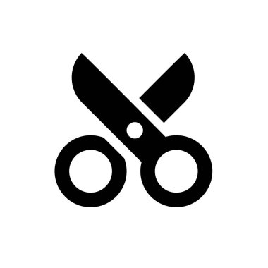 Makas simgesi vektör illüstrasyon sembolü izole şablon. Makas simgesi vektör çizim logo şablonu herhangi bir amaç için izole edildi.