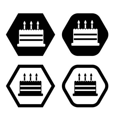 birthday cake icon vector illustration symbol Isolated template. Tart cake icon vector illustration logo template Isolated for any purpose.
