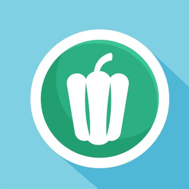 Pasta ikonu vektör illüstrasyon sembolünün Paprika 'sı izole şablon. Paprika kek simgesi vektör illüstrasyon logo şablonu herhangi bir amaç için izole edildi.