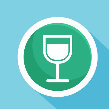 Bir kadeh şarap ikonu vektör illüstrasyon sembolü izole edilmiş şablon. Şampanya ikonu vektör illüstrasyon logo şablonu herhangi bir amaç için izole edildi.