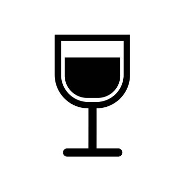 Bir kadeh şarap ikonu vektör illüstrasyon sembolü izole edilmiş şablon. Şampanya ikonu vektör illüstrasyon logo şablonu herhangi bir amaç için izole edildi.