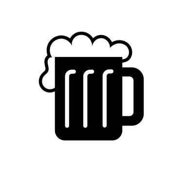 A glass of beer with fresh foam icon vector illustration symbol Isolated template for any purpose.