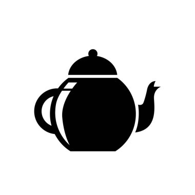 Çaydanlık simgesi vektör illüstrasyon sembolü izole şablon. Çaydanlık simgesi vektör illüstrasyon logo şablonu herhangi bir amaç için izole edildi.