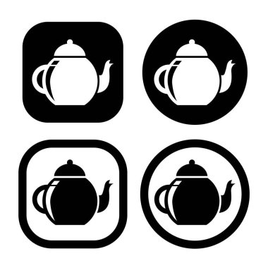 Çaydanlık simgesi vektör illüstrasyon sembolü izole şablon. Çaydanlık simgesi vektör illüstrasyon logo şablonu herhangi bir amaç için izole edildi.