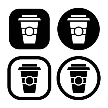 Bir fincan sade kahve ikon vektör illüstrasyon logosu izole edilmiş şablon. Herhangi bir amaç için izole edilmiş bir bardak kahve sembolü ikon vektör çizim logosu şablonu.