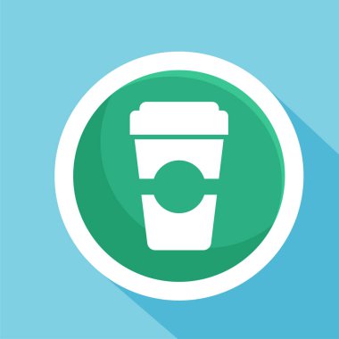 Bir fincan sade kahve ikon vektör illüstrasyon logosu izole edilmiş şablon. Herhangi bir amaç için izole edilmiş bir bardak kahve sembolü ikon vektör çizim logosu şablonu.