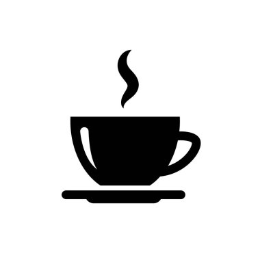 Bir fincan sade kahve ikon vektör illüstrasyon logosu izole edilmiş şablon. Herhangi bir amaç için izole edilmiş bir bardak kahve sembolü ikon vektör çizim logosu şablonu.