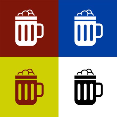 A glass of beer with fresh foam flat Icon vector illustration logo Isolated template. A glass of beer symbols icon vector illustration logo template Isolated for any purpose.