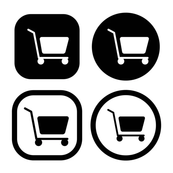 Shopping Cart Flat Icon Vector Illustration Symbol Isolated Template Shopping — Stock Vector