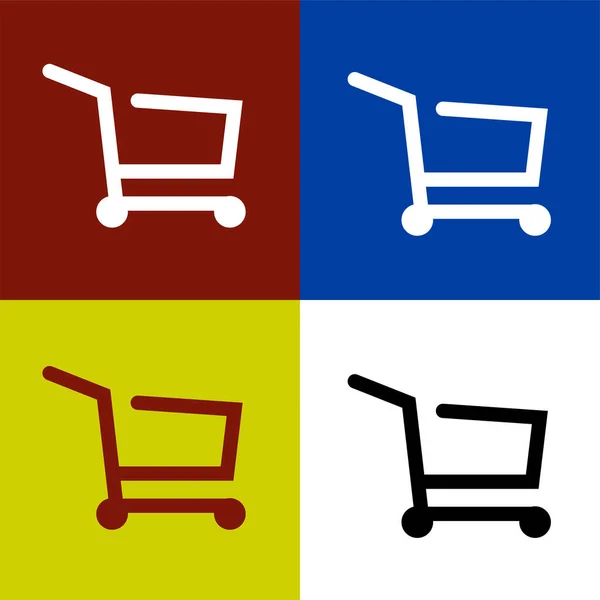 Shopping Cart Flat Icon Vector Illustration Symbol Isolated Template Shopping — Stockvektor