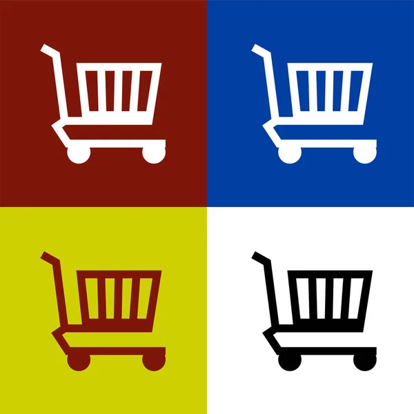 Shopping Cart Flat Icon Vector Illustration Symbol Isolated Template Shopping — Image vectorielle