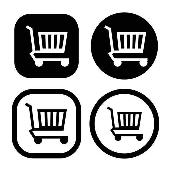 Shopping Cart Flat Icon Vector Illustration Symbol Isolated Template Shopping — Vetor de Stock