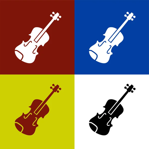 Violin Flat Icon Vector Illustration Symbol Isolated Template Violin Icon — 스톡 벡터