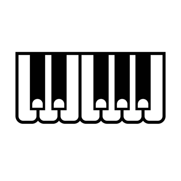 Piyano Tuşları Düz Ikon Vektör Illüstrasyon Sembolü Izole Şablon Klavye — Stok Vektör