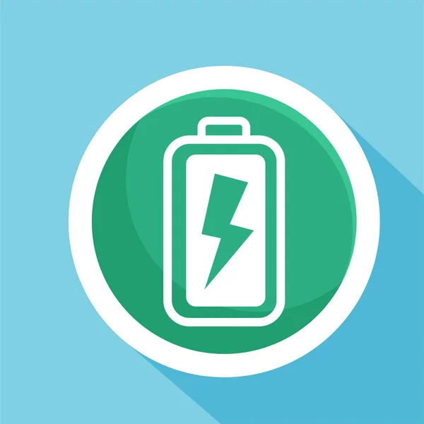 Full Power Battery Flat Icon Vector Illustration Symbol Isolated Template — Wektor stockowy