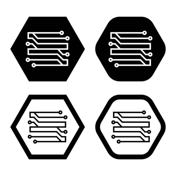 Electronic Circuit Thin Flat Vector Illustration Symbol Isolated Template Circuit — Vetor de Stock