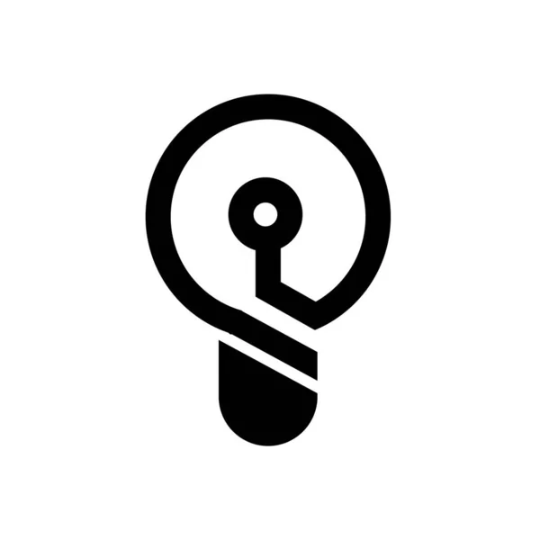 Light Bulb Thin Icon Vector Illustration Symbol Isolated Template Hub — Vetor de Stock